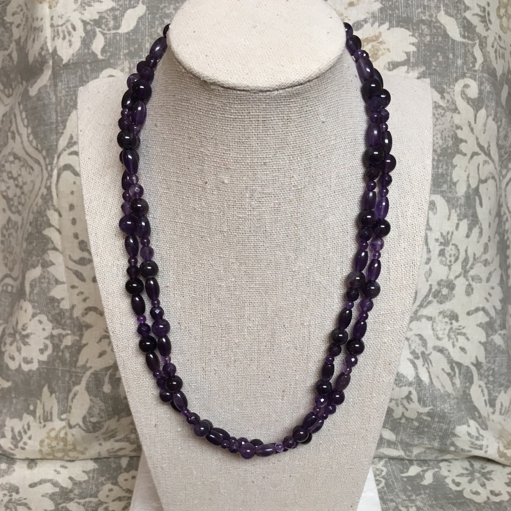 Natural Amethyst Beaded Necklace